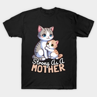 Strong As A Mother, Cat Mother T-Shirt